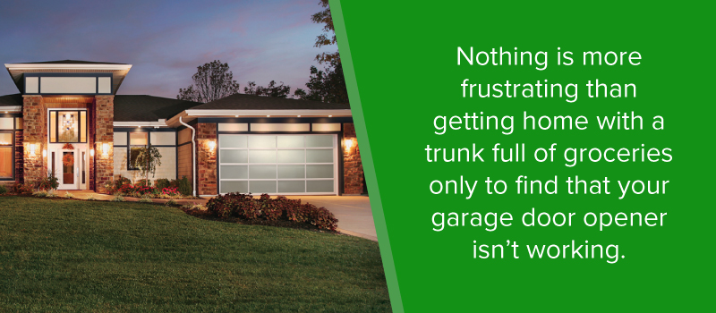 Nothing is more frustrating than getting home with a trunk full of groceries only to find that your garage door opener isn't working.