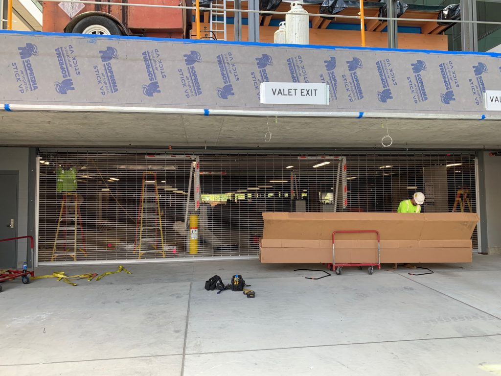 Cornell Security Grille being installed at the Southport Parking Garage in Renton, Washington